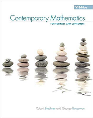 (eBook PDF)Contemporary Mathematics for Business and Consumers, 9th Edition  by Robert Brechner , Geroge Bergeman