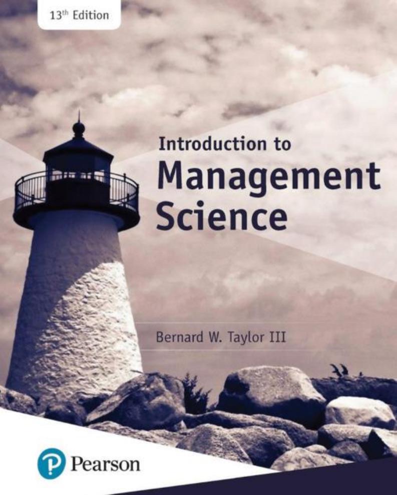 (eBook PDF)Introduction to Management Science 13th Edition by Bernard Taylor | CampusTextbooks
